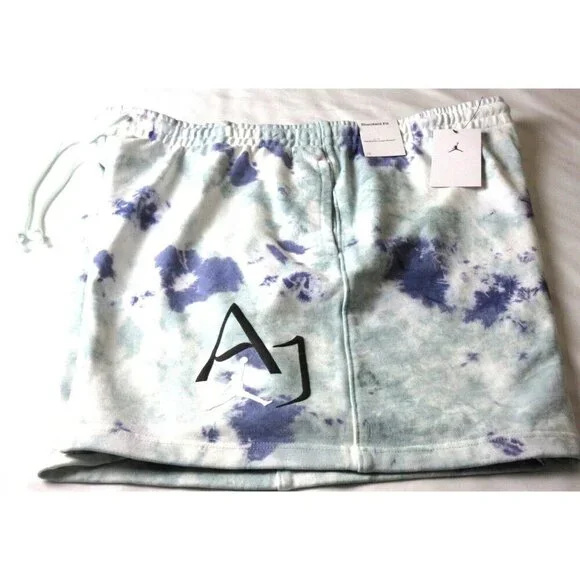 Men's Jordan Sport DNA Fleece Tie Dye Shorts Ocean Cube White Green Purple NWT - Picture 3 of 6